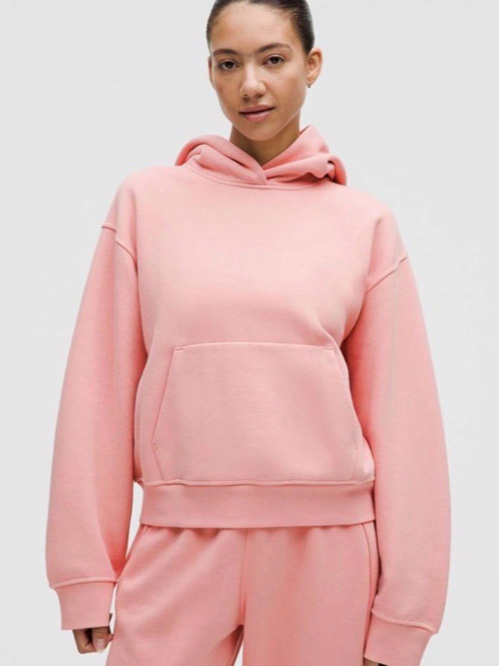 Lululemon Womens Steady State Oversized Hoodie Tea Rose Sweatshirt Size Medium